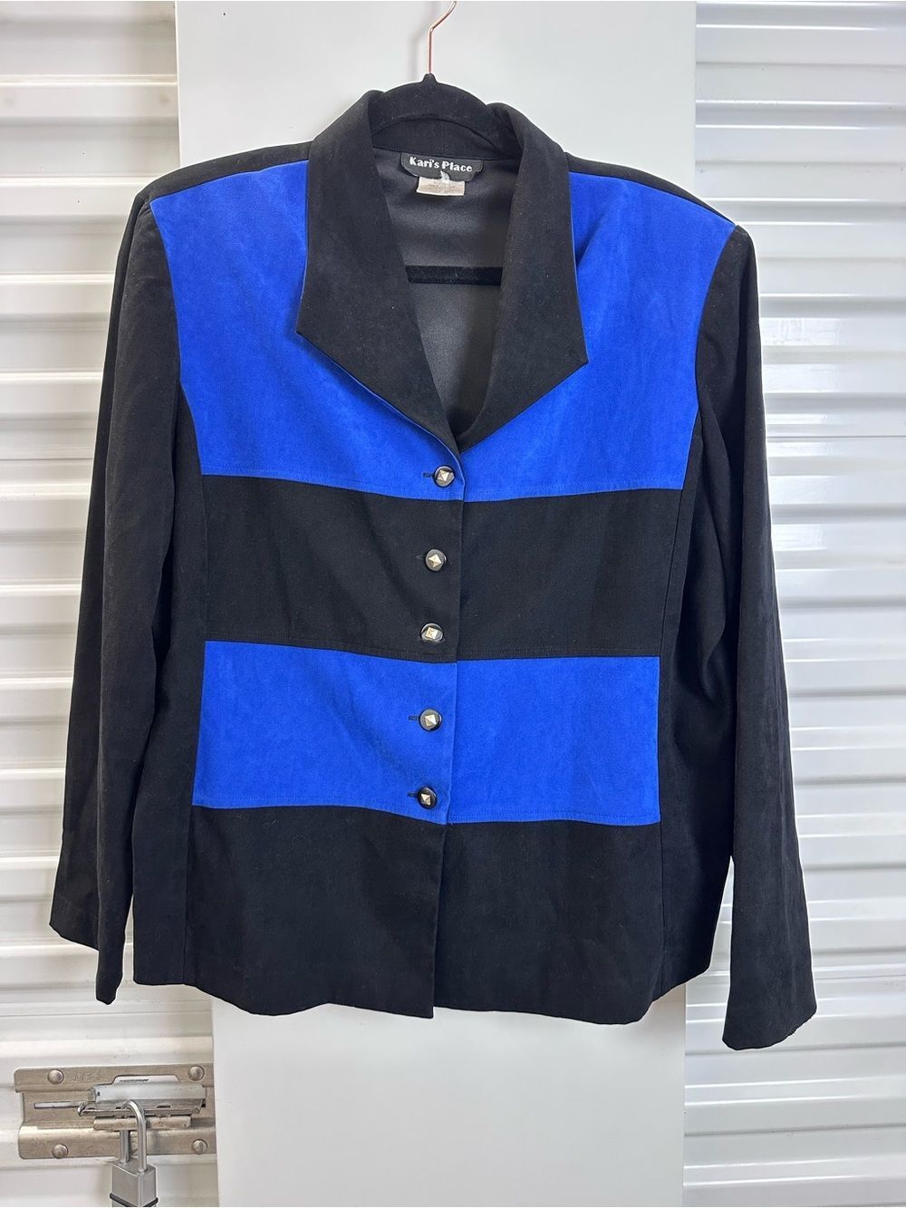 Kari’s Place Black & Royal Blue Colorblock Jacket
